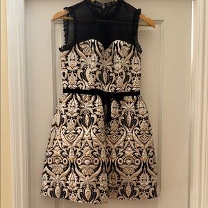 Kate Spade ♠️ Black and Gold Fit and Flare Cocktail Dress